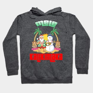 Mele Kalikimaka Christmas Santa Shaka Hawaii Hoodie